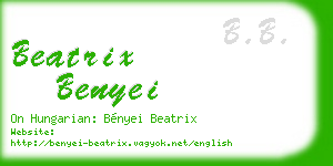 beatrix benyei business card