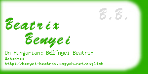 beatrix benyei business card
